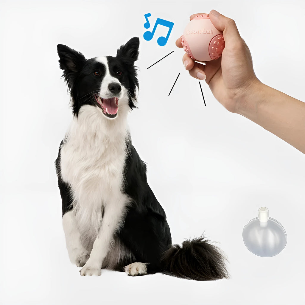 Green rolling ball dog toy with motion-activated movement for small and medium dogs