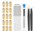 MK8 brass nozzle and stainless steel cleaning pin kit for Ender 3 3D printers