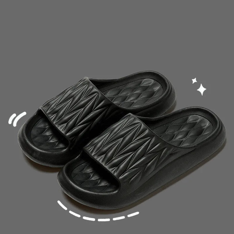 Leaf texture EVA household slippers in multiple colours with non-slip sole