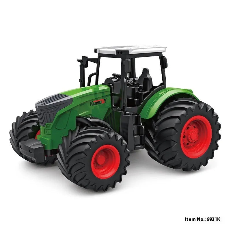 Remote control farmer engineering vehicle tractor toy with alloy body in blue, measuring 20x16x12cm