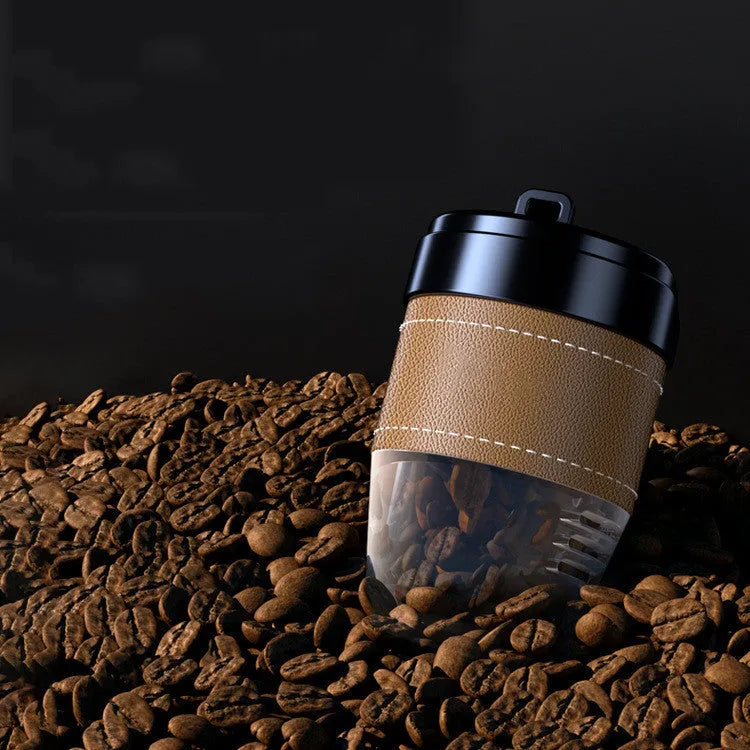 Coffee cup shaped car air freshener with solid coffee bean fragrance in multiple colour options