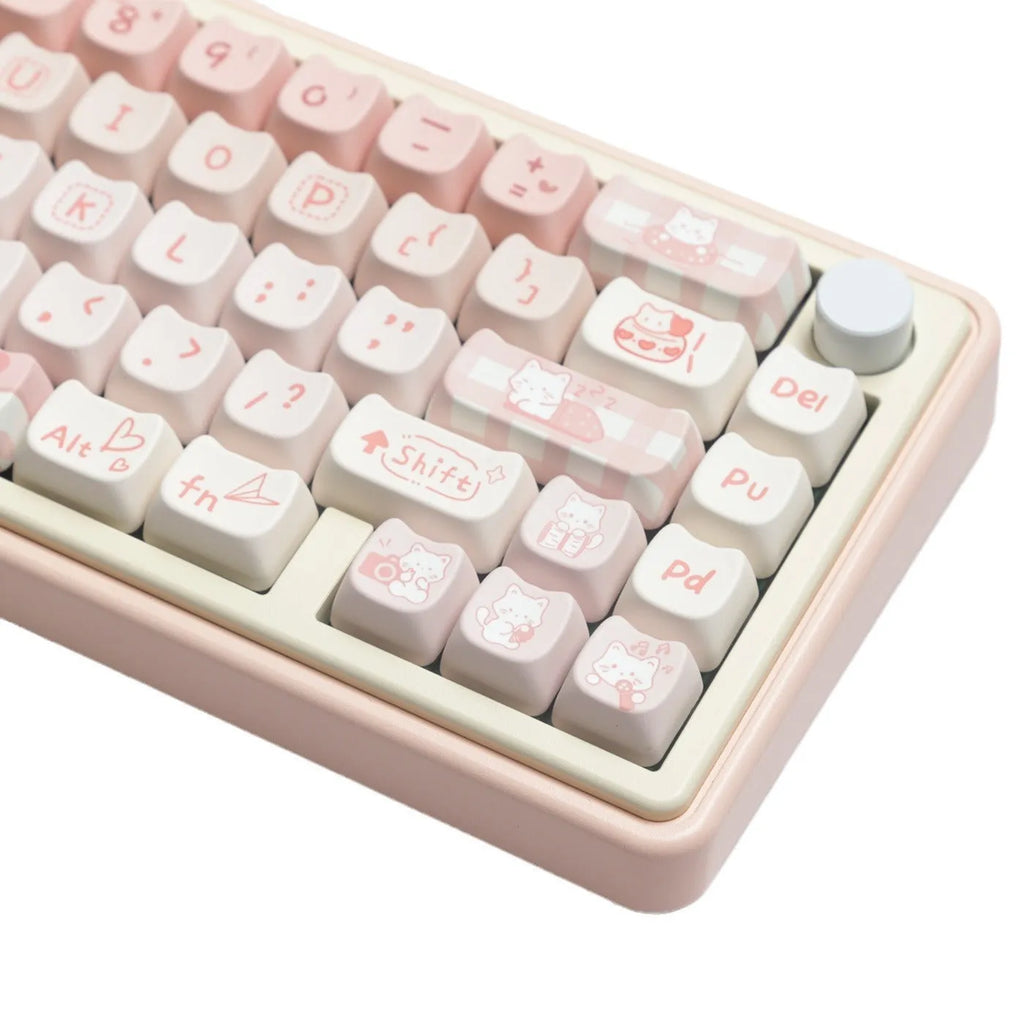 Full set of PBT sublimation keycaps for mechanical keyboard replacement with over 98 individual keys