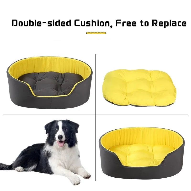 Sponge pet bed stereo nest, yellow black colour, rectangular shape for indoor use