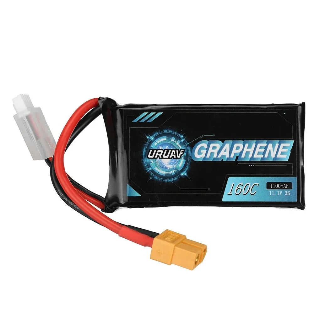 7.4V 1200mAh lithium battery for RC model cars and boats with compact 15x36x70mm dimensions