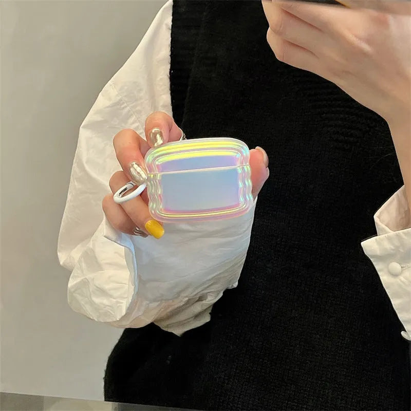 Silicone headset case with magic laser ring pattern for AirPods protection