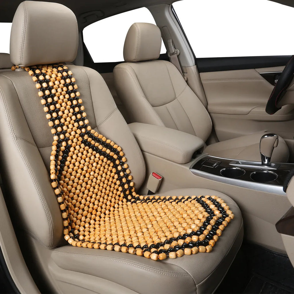 Universal five-seat car seat ventilation cushion in beige colour for summer driving comfort
