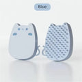 Brown blue or green silicone pet hair brush with dual bristles for cats and dogs