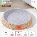 Rattan woven cat bed or nest for pets, shown in a neutral colour, suitable for small to extra-large cats.