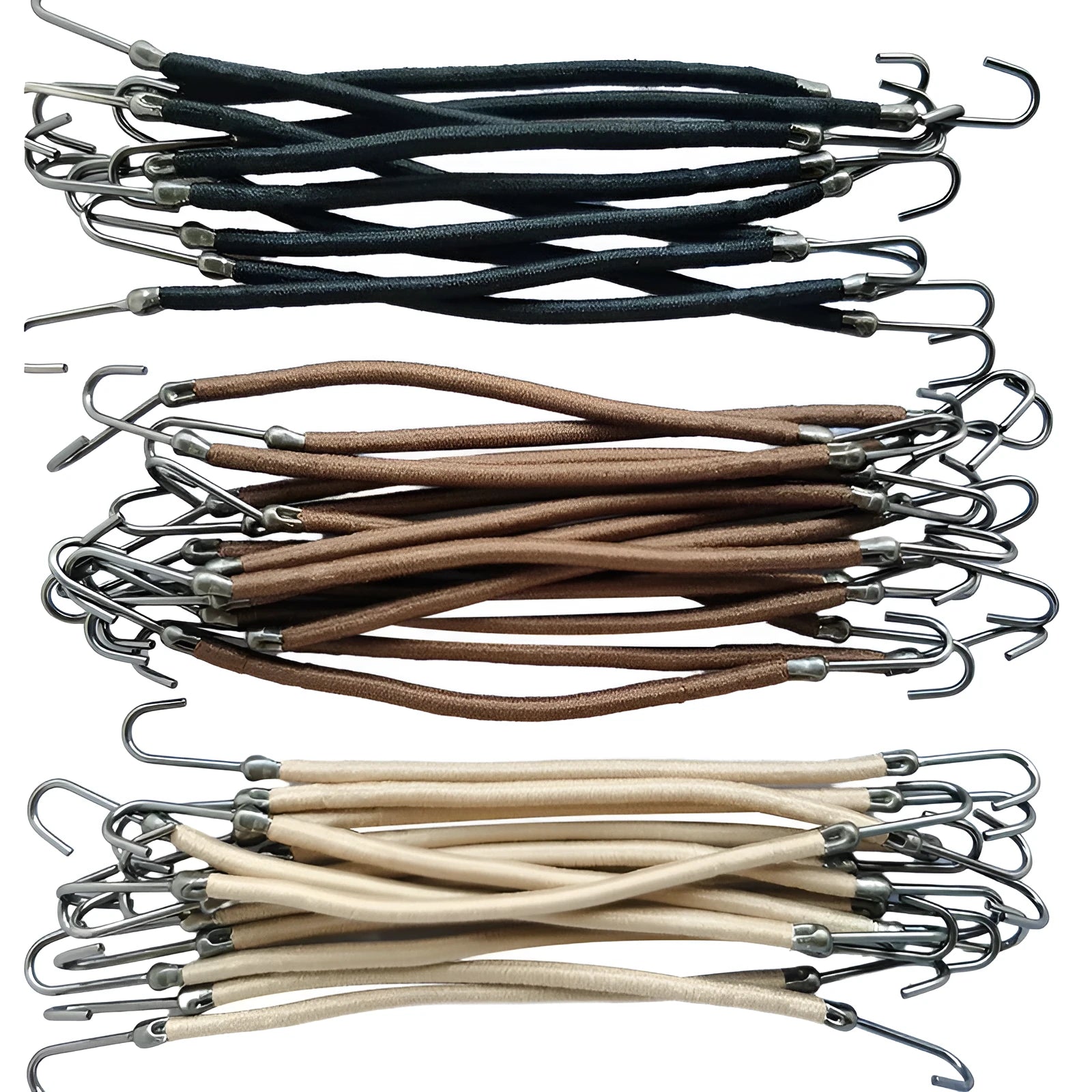 Close-up of a double hook hair tool for wigs in a solid colour on a white background.