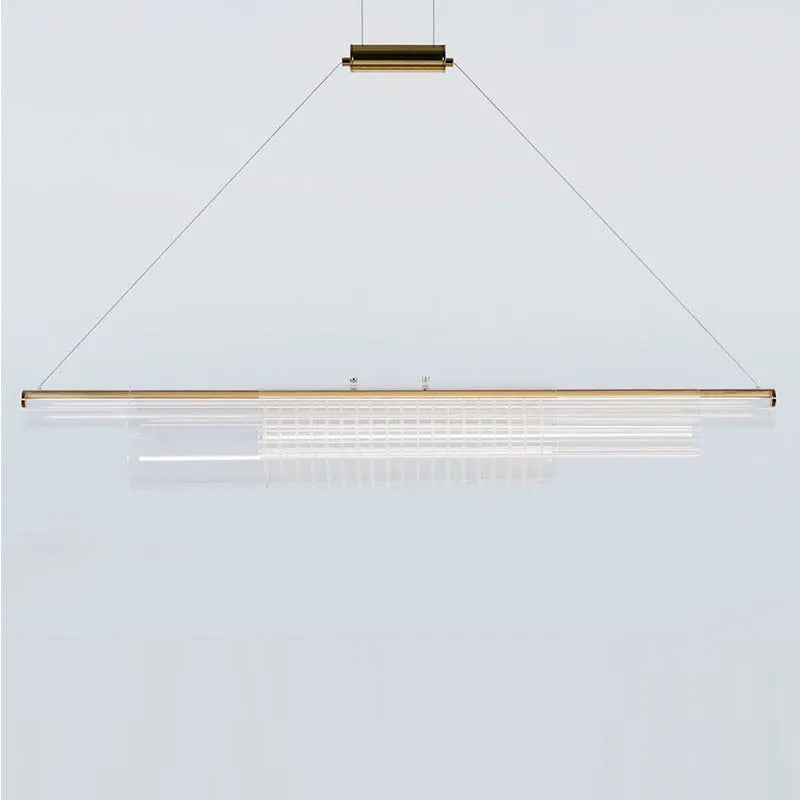 Modern minimalist glass pendant lamp with iron fittings in three size options.