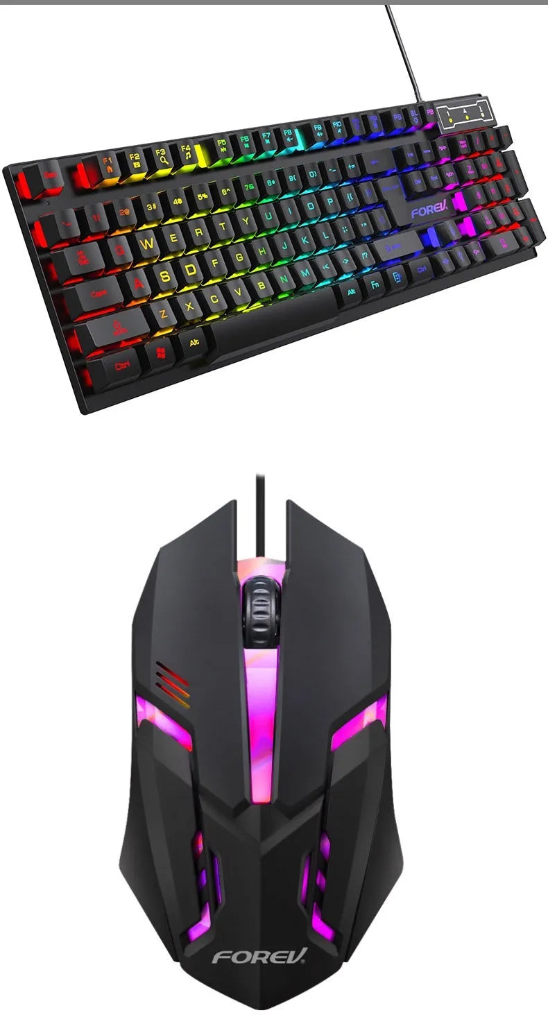 Black 104-key mechanical keyboard with backlight and 1.5m cable, compatible with Windows PCs