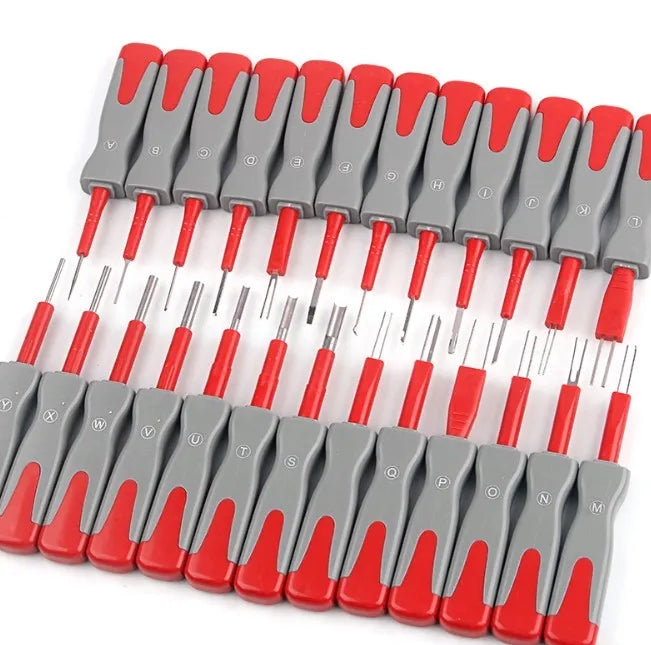 25-piece car terminal removal tool set with needle remover extractors in storage case