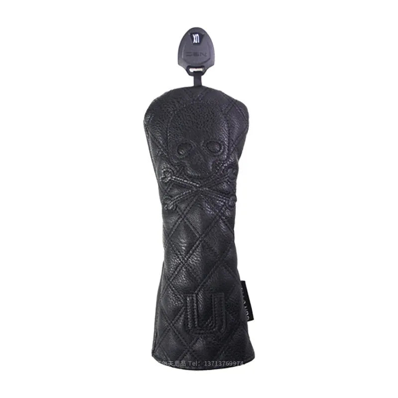 Black waterproof protective cover for wooden golf pole with zippered closure