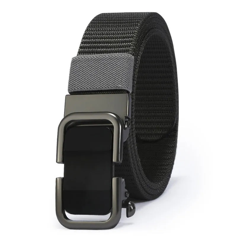 Men's nylon canvas slide belt with toothless adjustment buckle in multiple colour options