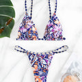 Women's floral printed swimsuit with triangle bag design in briefs style
