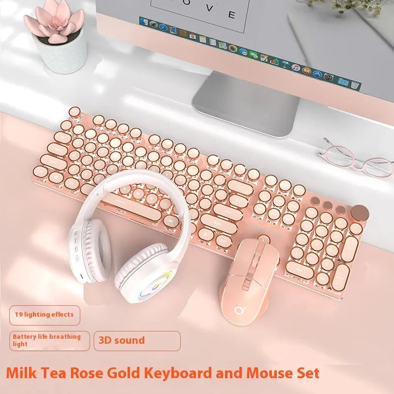 Matcha green mechanical gaming keyboard with multifunction knob on a desk