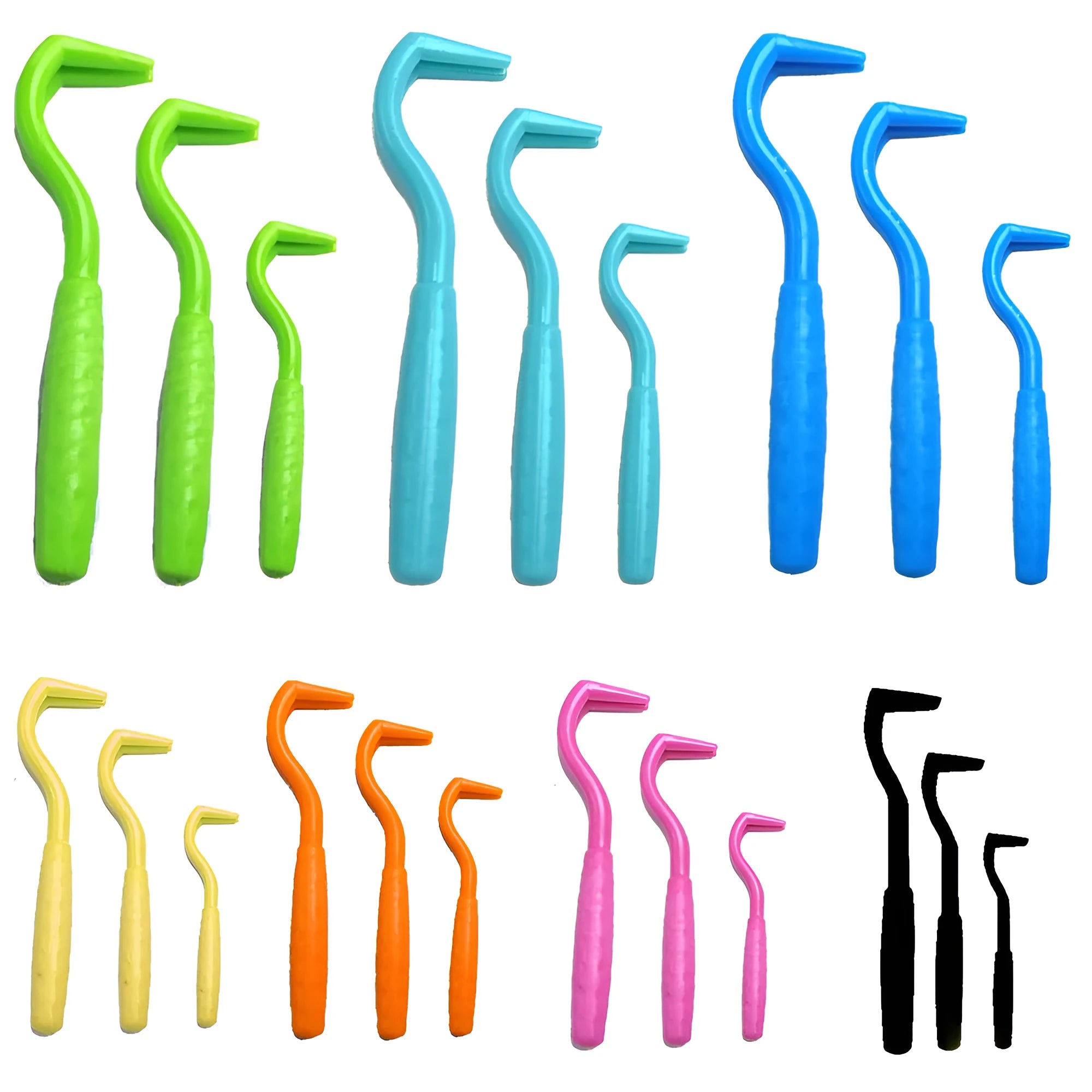 Pet tick remover tool with stainless steel hook heads in seven colour options