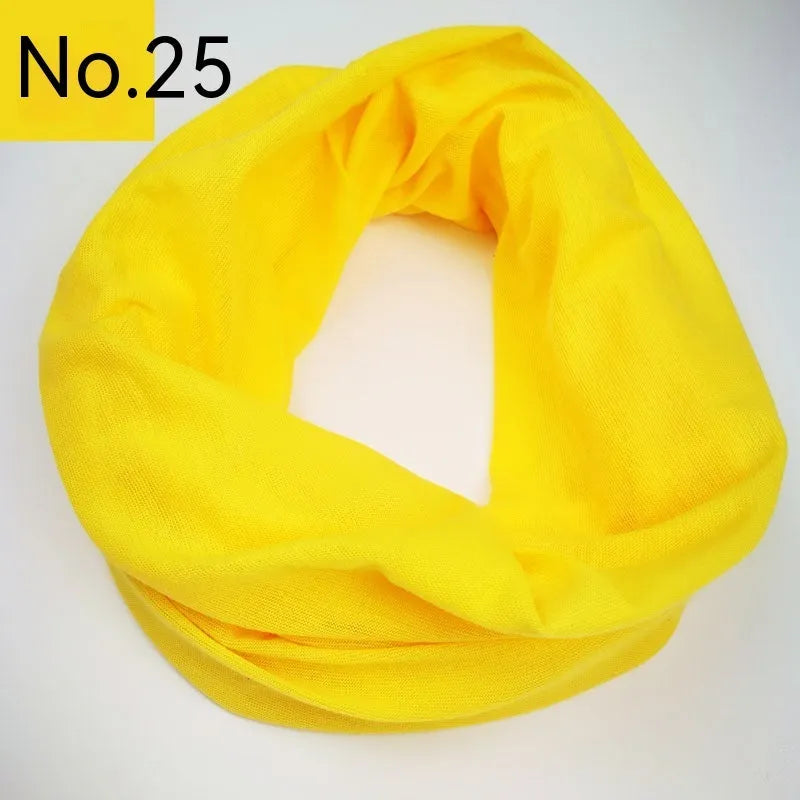 Seamless polyester headscarf for outdoor sports in various colours with free-size design