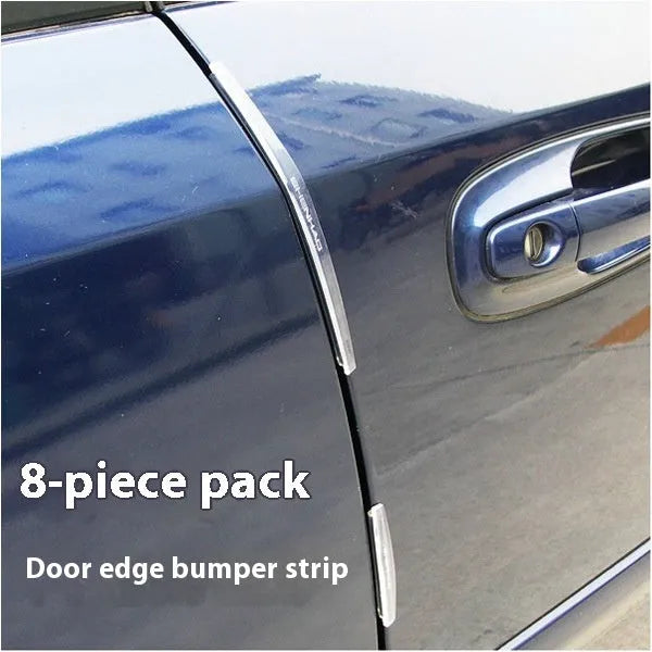 White solid colour plastic car door side bumper strip for edge protection.