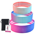 Anti-slip squat resistance band with woven cotton outer and latex silk inner in fixed mix colour, for fitness and shaping
