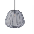Japanese-style net pumpkin shape ceiling light with iron branch design in grey blue or white finish.