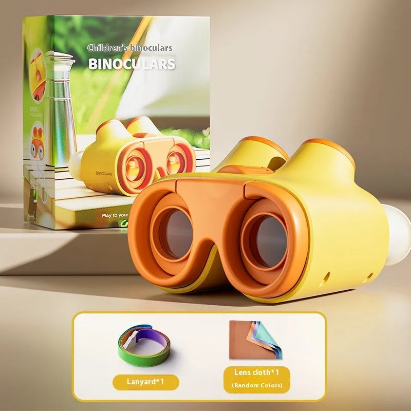 Childrens HD telescope toy with 30mm lens in green, yellow, and purple ABS plastic