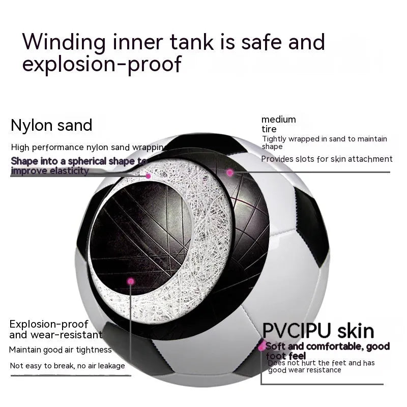 PVC No 4 training football with machine-seam construction for 5-7 player systems