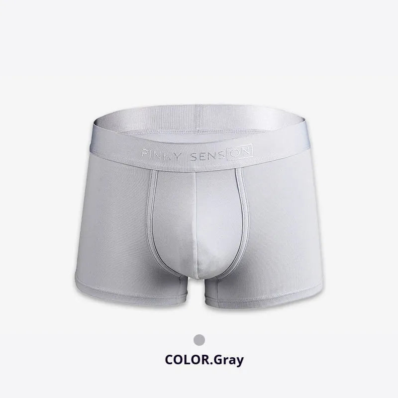 Men's solid colour cotton boxer underwear in black, white, silver grey and light green colours
