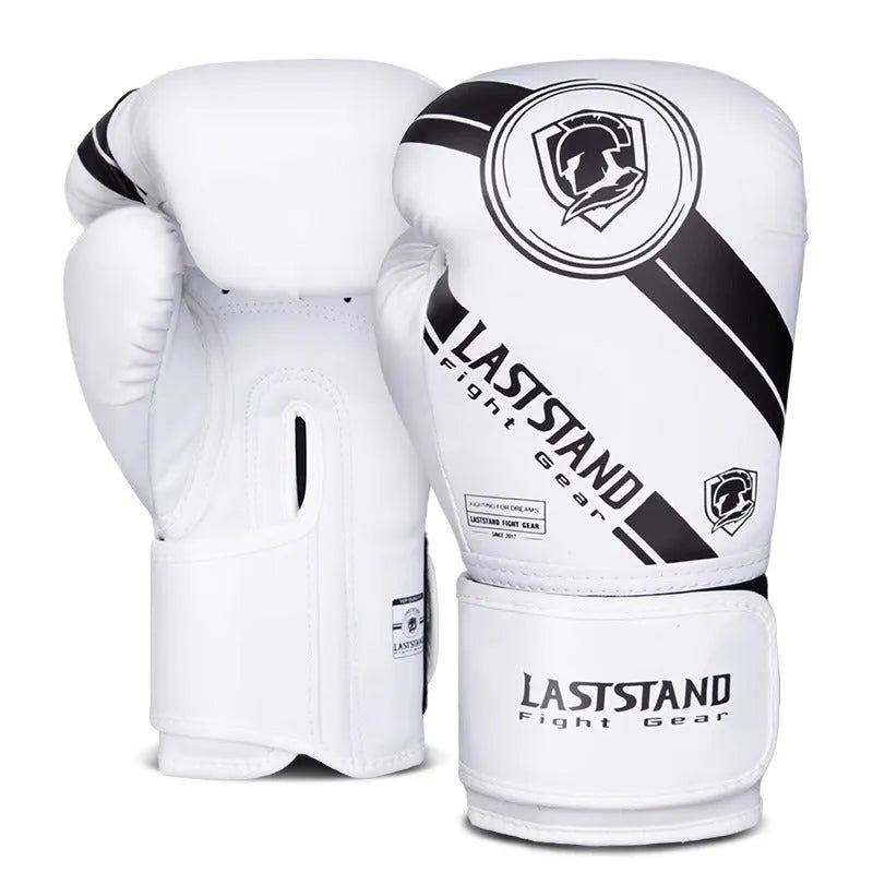 Pair of PU leather boxing gloves in black gold colour, 10oz size, vertical style for training