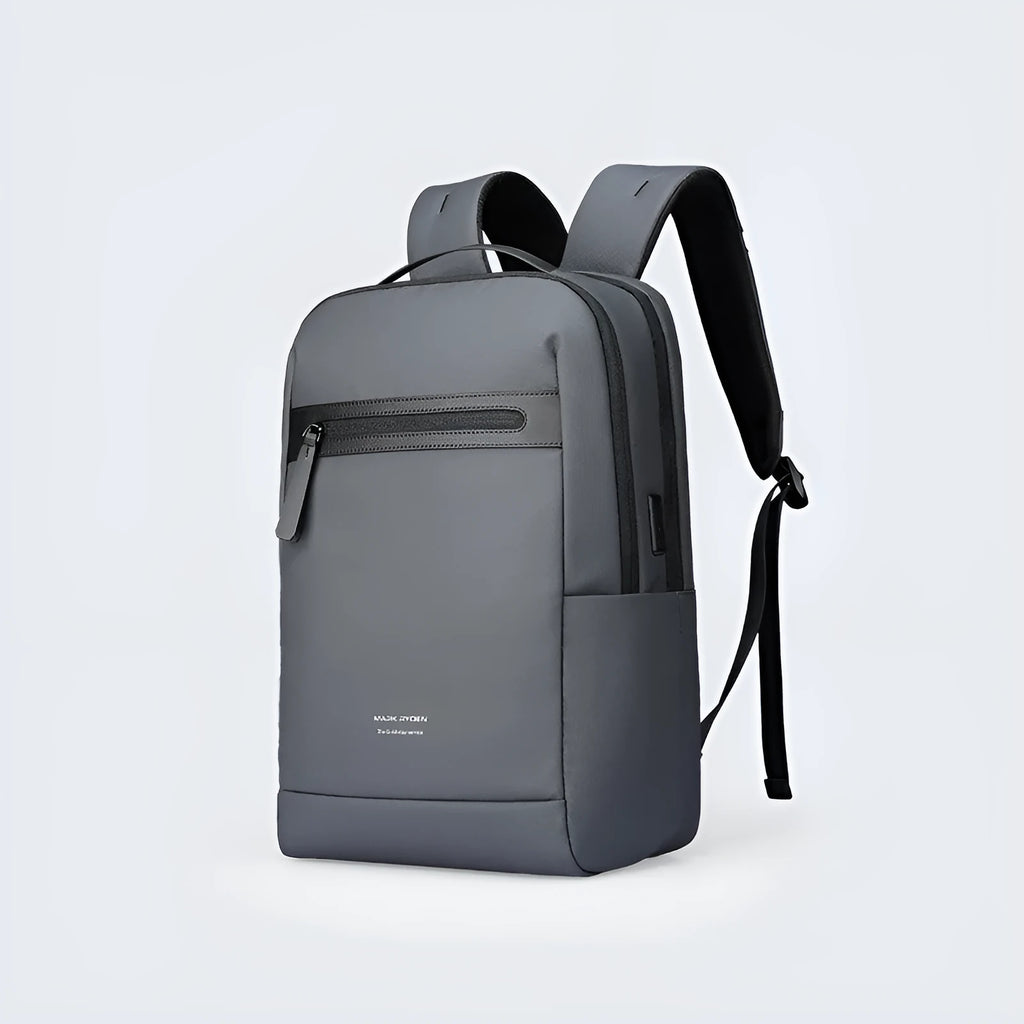 Graphite grey USB business backpack made from Oxford cloth with charging interface