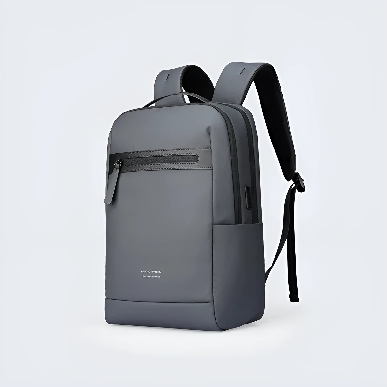 Graphite grey USB business backpack made from Oxford cloth with charging interface