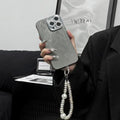 Glitter phone case for Apple iPhone 11-15, shockproof, black, shows all-inclusive fit with lens protector and bracelet