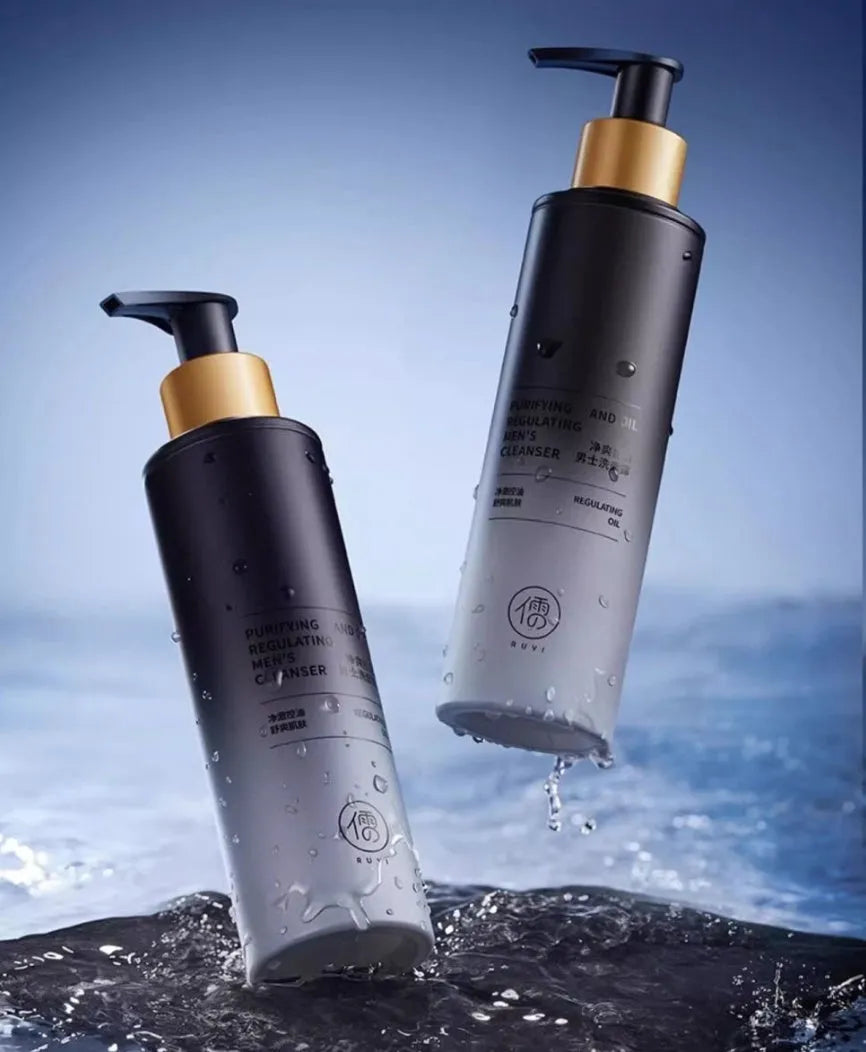 Men's facial cleanser pump bottle 150ml with oil control and blackhead removing properties