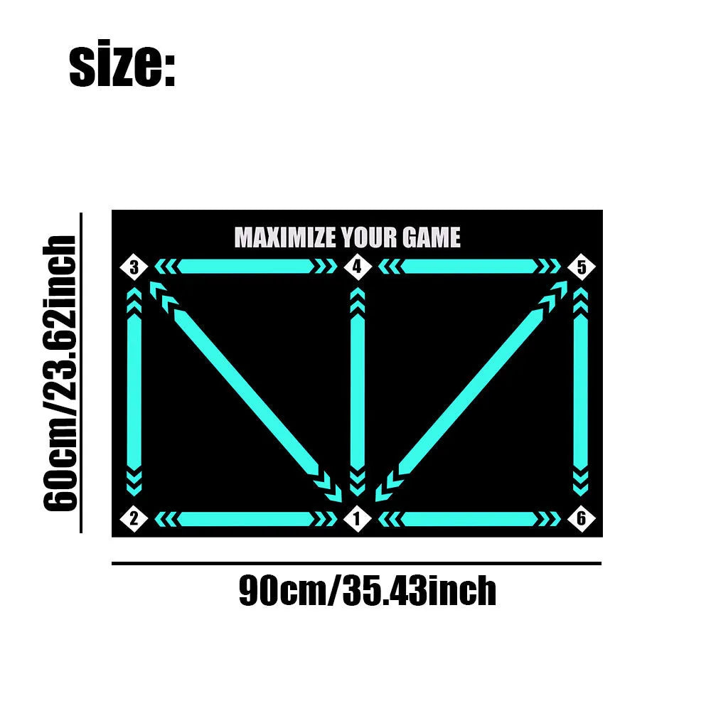 Indoor football training mat in cushion colour for skill practice and footwork drills