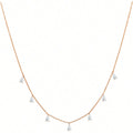 925 silver drop-shaped zircon pendant necklace on an adjustable O-chain in silver, rose gold, or golden yellow.