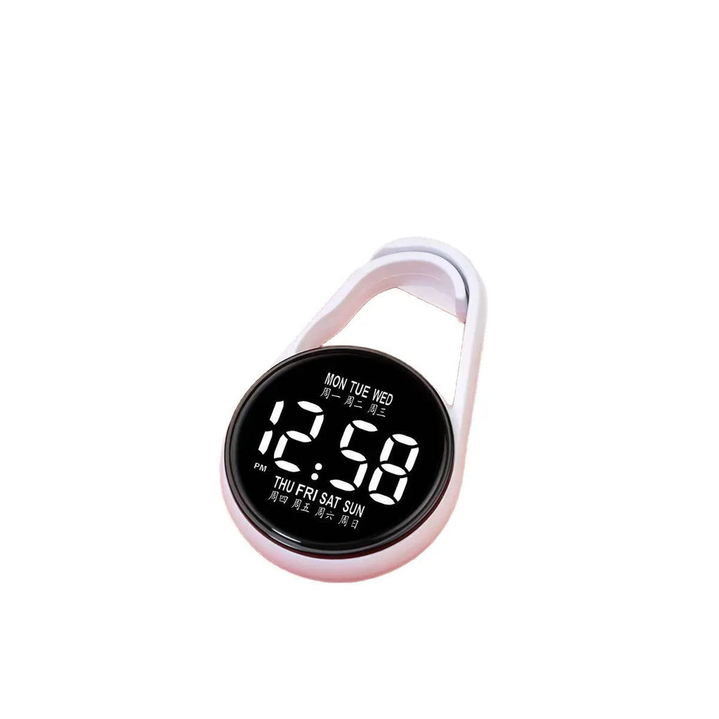 Fashion LED electronic watch showing luminous digital time display on a plastic strap, available in multiple colours.