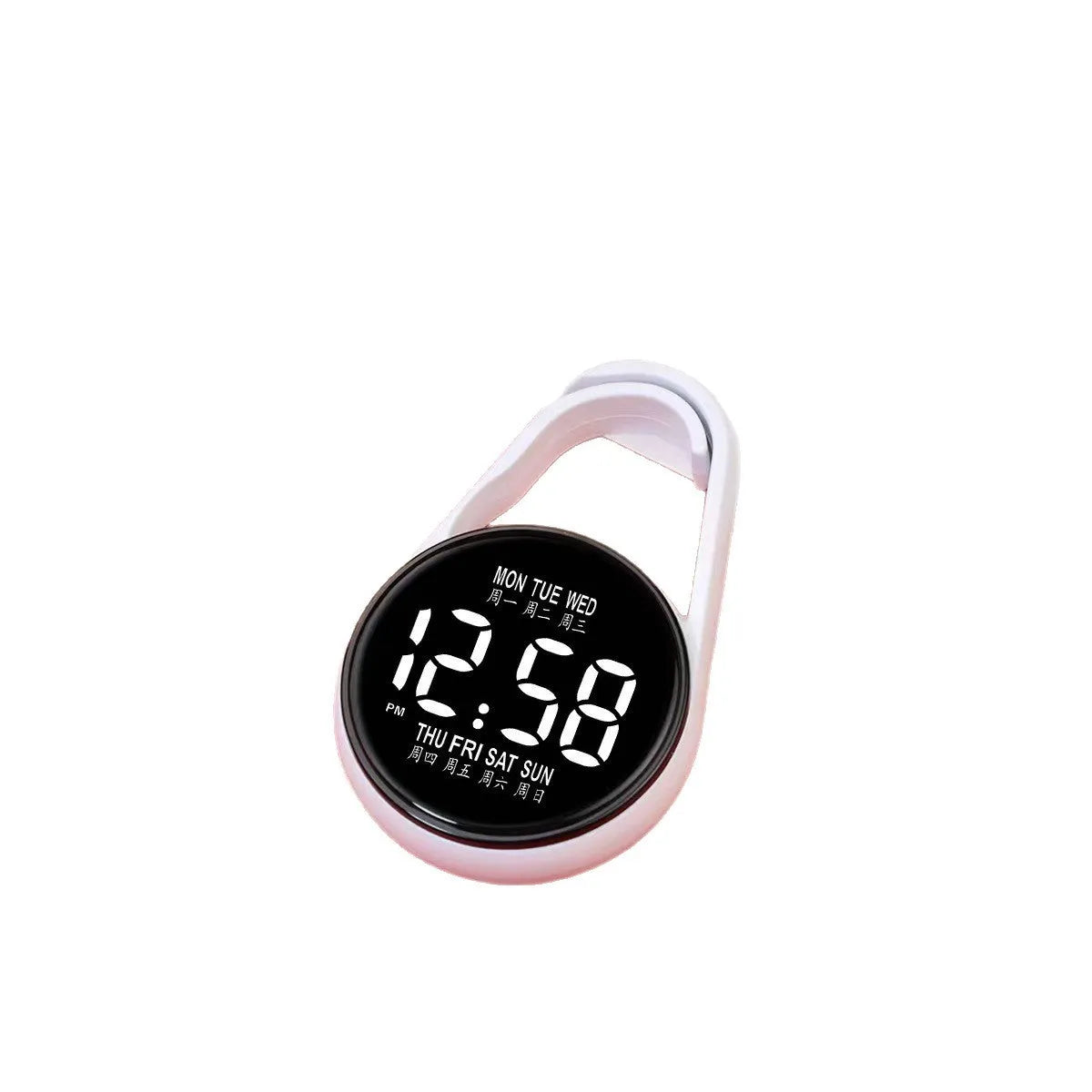 Fashion LED electronic watch showing luminous digital time display on a plastic strap, available in multiple colours.