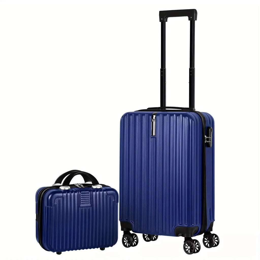 Matching aluminium alloy luggage set with 14-inch and 20-inch suitcases for male business travel