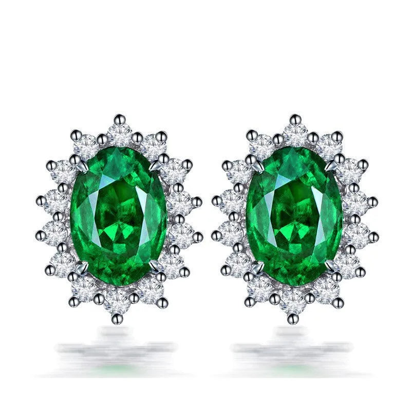 Heart-shaped six-claw inlaid zircon earrings for women, copper electroplated drop earrings with love motif