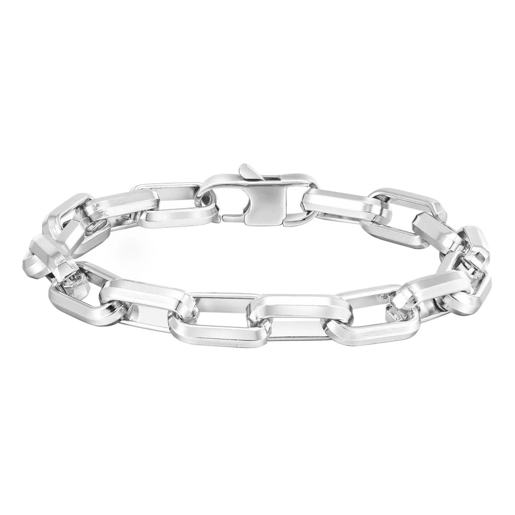 Men's square chain stainless steel bracelet in four colour finishes