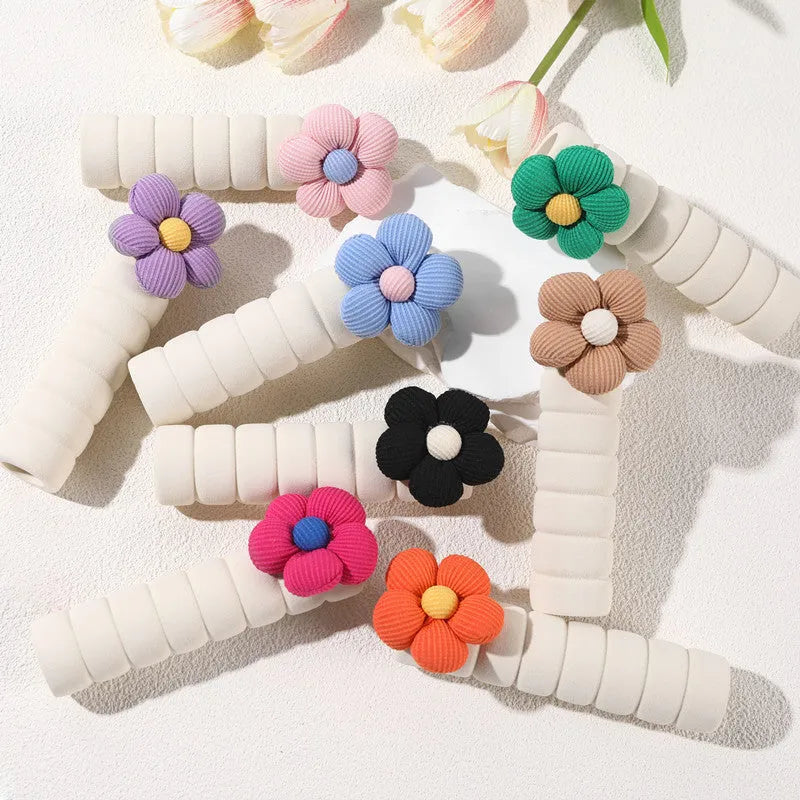 Round floral door handle protective cover in various colours showing PEVA construction