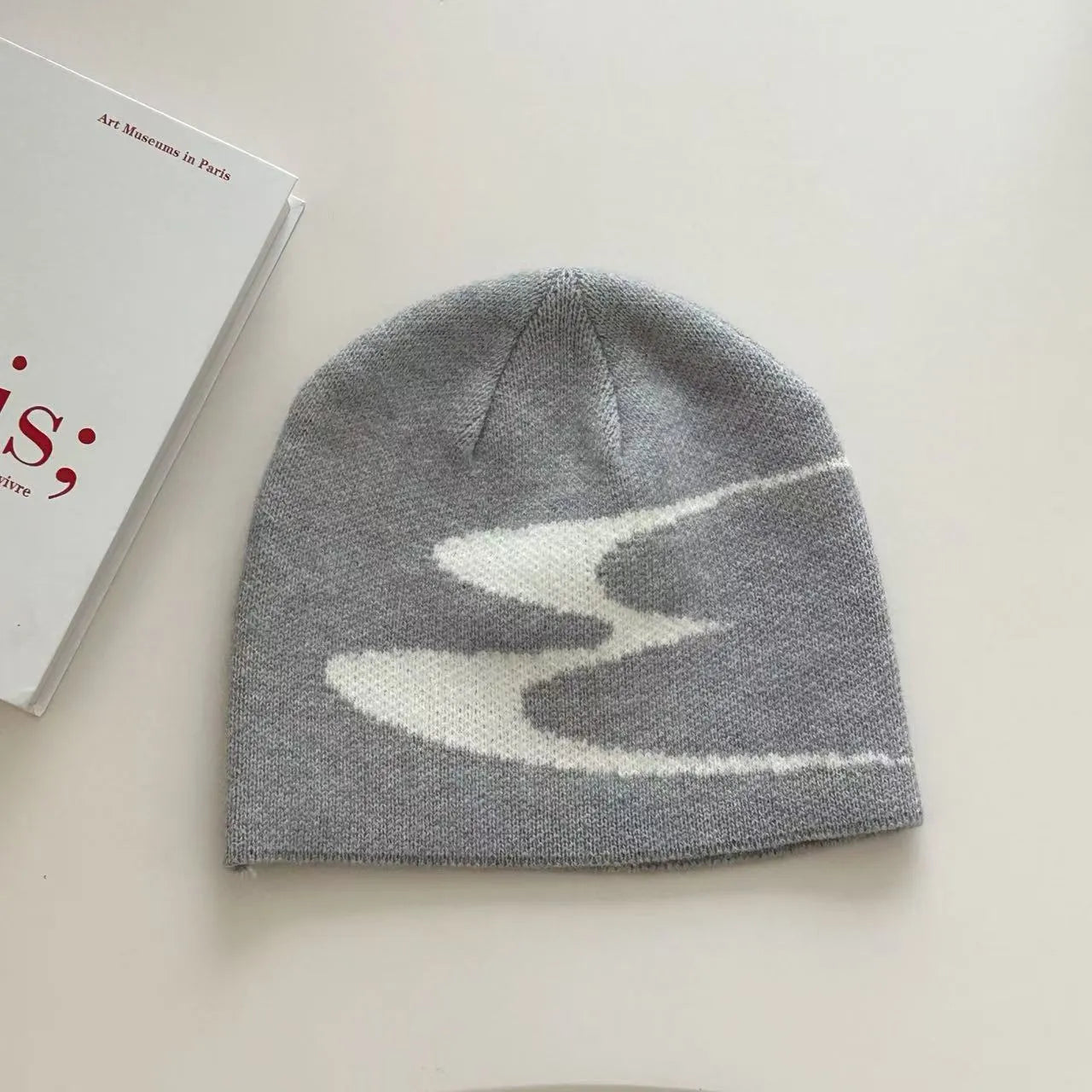 Acrylic knitted beanie hat in medium size M 56-58cm available in black, grey or white colours