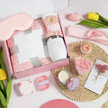 Soy wax aromatherapy candle bath gift set in gift packaging with multiple colour suit variations