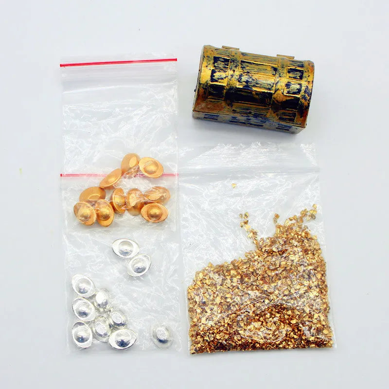 Alloy gold coin treasure box miniature accessories for doll house decoration
