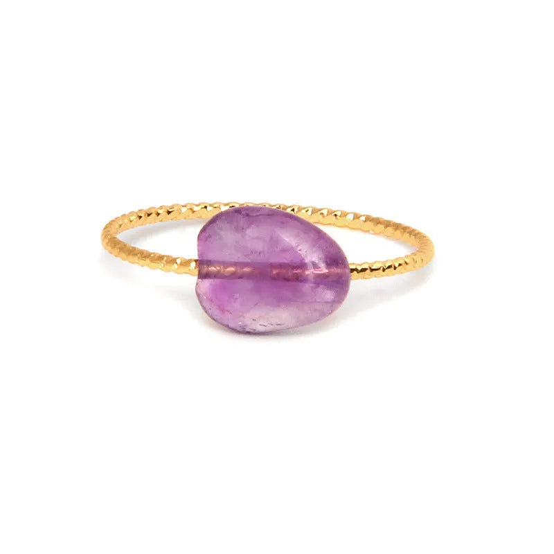 Women's geometric agate ring with original design in natural stone