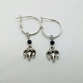 Silver Tibetan antelope round ring drop earrings for women with European minimalist style