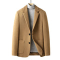 Men's slim fit wool suit jacket in grey colour with polyester lining for autumn winter wear