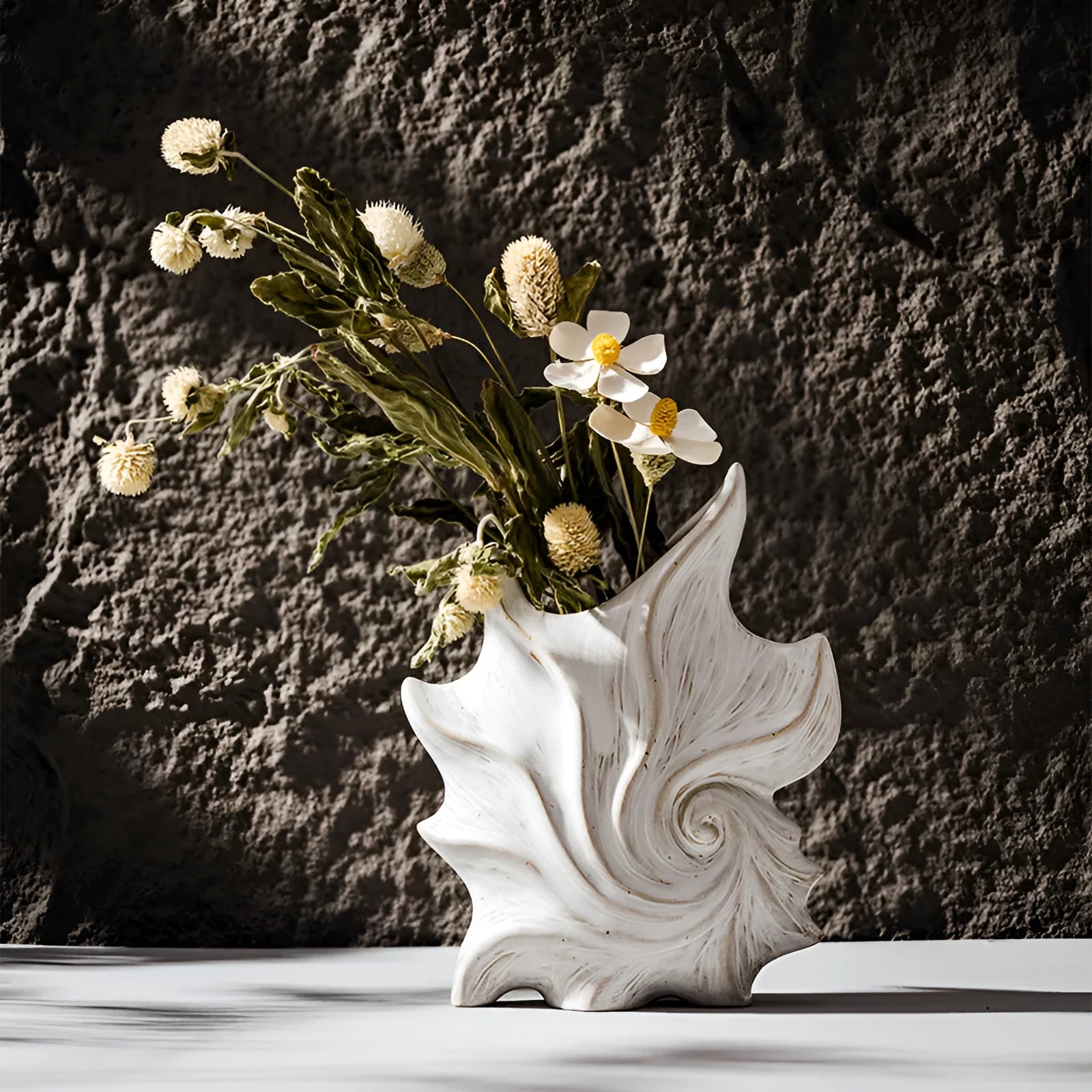 Hexagonal French ceramic vase with coloured glaze in a retro European style.