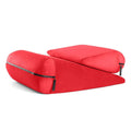 Triangular decorative cushion in five colours with embroidered fabric.
