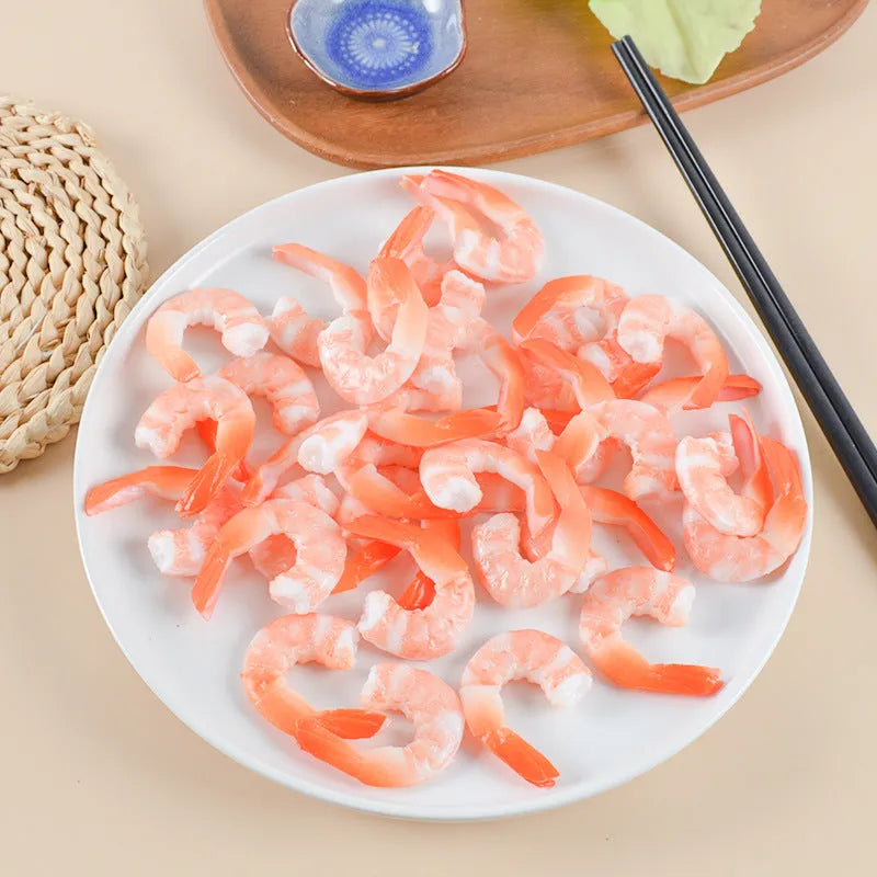 PVC simulation seafood shrimp keychain with 1.5cm thickness measurement showing injection moulding details